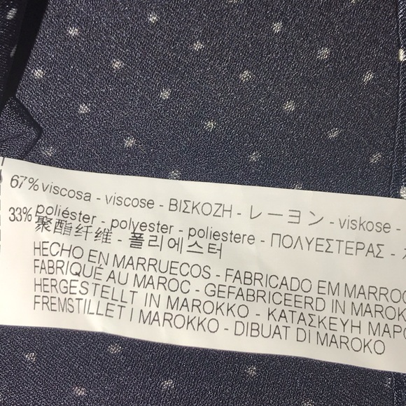 Zara Trafaluc Polka Dot Top Navy White - Picture 5 of 5